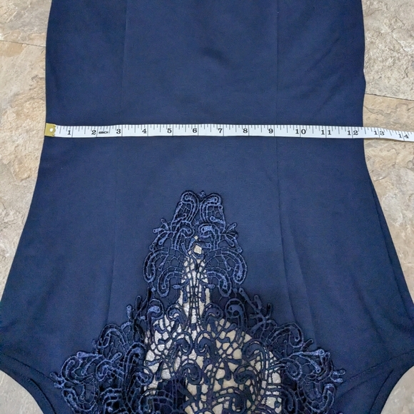 Lulu's Small Navy Blue Gorgeous Renaissance Court Lace Cocktail Mini Dress‎ - Picture 13 of 16